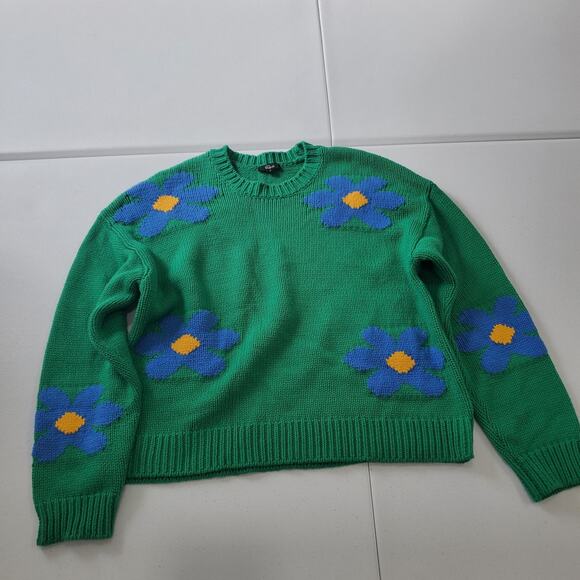 Rails Sweater Womens Small Green Blue Yellow Zoey Kelly Daisies Floral Pullover - Picture 1 of 8